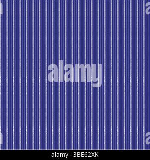 Close up view of a textured fabric with thin vertical white stripes on a deep blue background Stock Vector