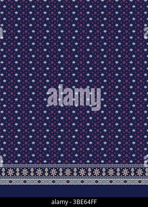 Dark blue fabric with small white dots pattern isolated on transparent background Stock Vector