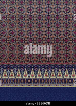 Textile Kurti Design, Digital Printing Design, Pakistani Women Suits Design For Print Stock Vector