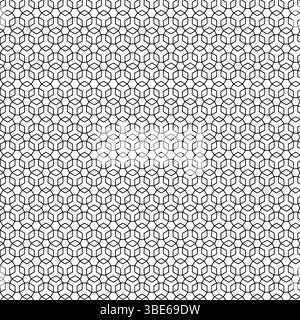 Abstract geometric seamless pattern black and white interlocking hexagon design Stock Vector