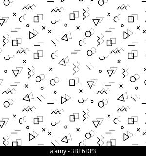 Abstract geometric seamless pattern with black and white shapes Stock Vector
