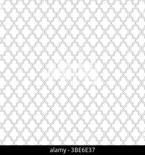 Elegant seamless quatrefoil pattern background in black and white geometric design Stock Vector