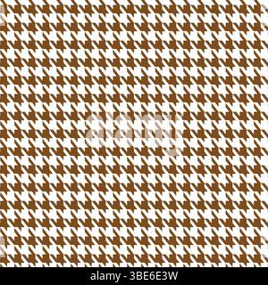 Brown and white houndstooth pattern seamless texture background image Stock Vector