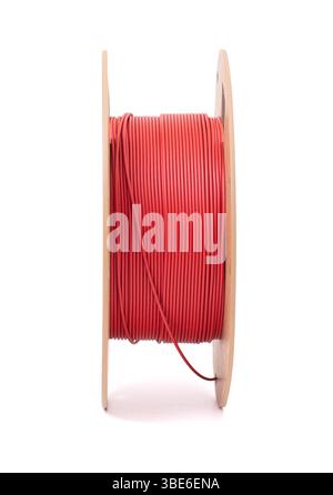Spool of Fillament for a 3D Printer Isolated on a White Background Stock Photo