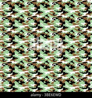 Seamless mint green brown and black camouflage pattern digital print fabric texture Stock Vector