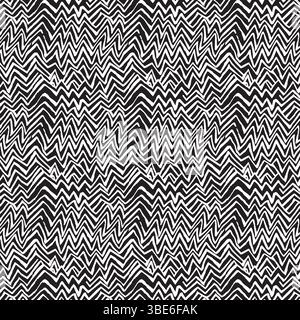 Abstract black and white irregular zigzag pattern seamless texture Stock Vector