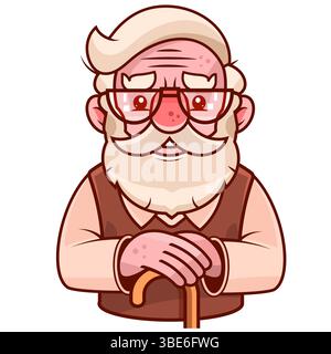 Modern old senior people. Happy elderly men, women in fashion stylish clothes, apparels. Group portrait of trendy aged retired characters. Flat graphi Stock Vector