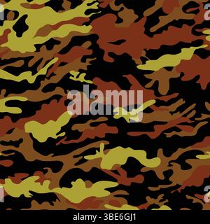 Abstract autumnal camo pattern seamless texture design for fabric printing Stock Vector