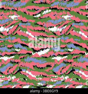 Abstract colorful brushstroke pattern seamless texture design for fabric and textile prints Stock Vector