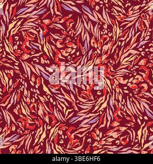 Abstract red and black zebra stripe pattern seamless texture design Stock Vector