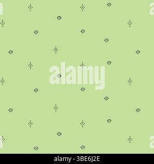 Subtle pale green background with regularly spaced dark green geometric starburst pattern Stock Vector
