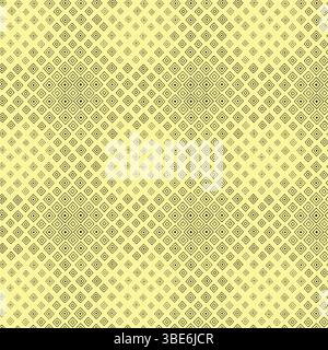 Abstract geometric pattern with diagonal gradient of small nested squares on pale yellow background Stock Vector