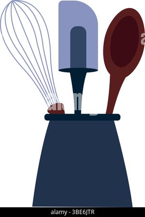 Utensil holder with tools. Vector Stock Vector