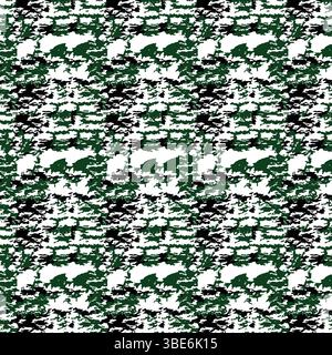Abstract green and black distressed pattern seamless texture for fabric design Stock Vector