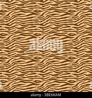 Abstract brown and beige zebra stripe pattern seamless texture Stock Vector