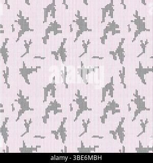 Abstract pixelated camouflage pattern seamless repeat design in grey and pale pink Stock Vector