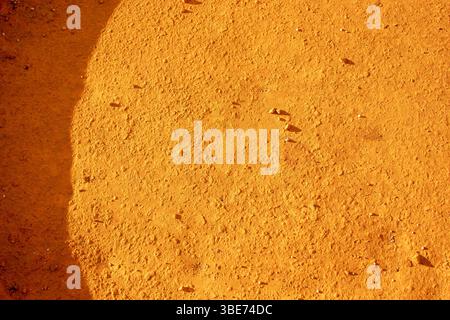 Rust on a metal flat dish. Natural oxidation. Stock Photo