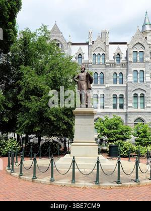 Thomas J. Jackson monument on Capitol Square in Richmond, Virginia; Stonewall Jackson was a Civil War Confederate Army military officer and general. Stock Photo