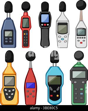 measurement noise level meter cartoon vector illustration Stock Vector ...