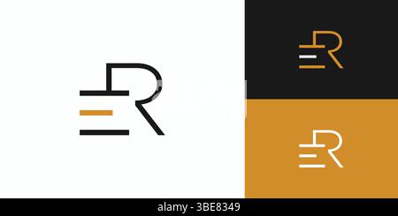 modern and sophisticated letter ER initials logo design Stock Vector