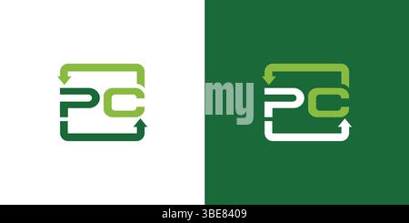PC Recycle logo design unique and modern Stock Vector