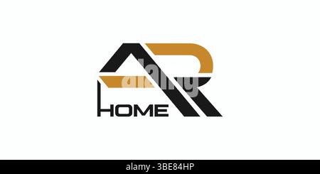 Unique and strong letter AR real estate logo design Stock Vector