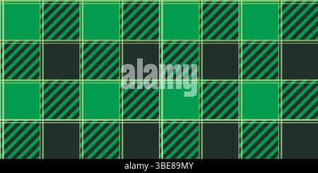 Checkered green seamless pattern. Continuous background with tile for patrick day. Squares print for textile, paper, fabric, packaging, vector graphic Stock Vector