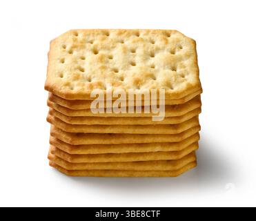 stack of crackers isolated on white background Stock Photo