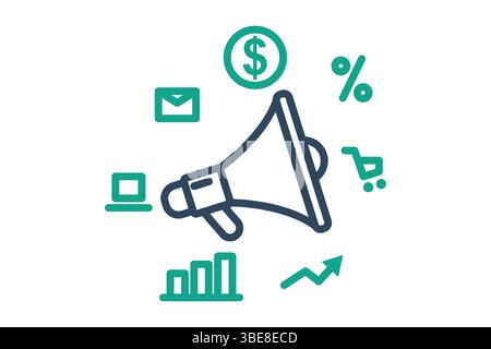 Marketing icon. line icon style. icon related to branding. business elements vector illustration Stock Vector