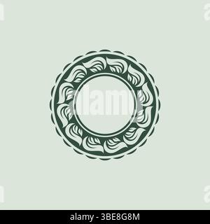 Circle Leaf Vector Illustration. Green Leaves Round Frame Design Stock Vector