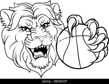 Lion Basketball Animal Sports Team Mascot Stock Vector