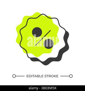 Discount percentage offset shadow line icon Stock Vector