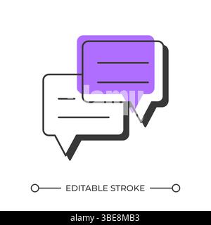 Communication offset shadow line icon Stock Vector