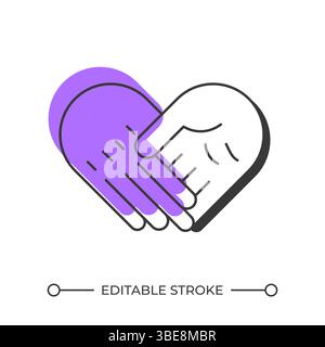 Support offset shadow line icon Stock Vector