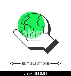 Environment protection offset shadow line icon Stock Vector