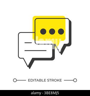Chat bubbles offset shadow line icon Stock Vector