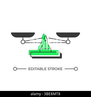 Scales balance offset shadow line icon Stock Vector