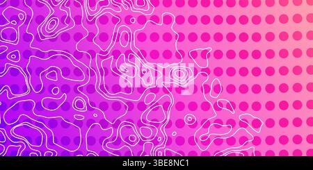 Colorful abstract design featuring contours and dots in vibrant hues Stock Vector