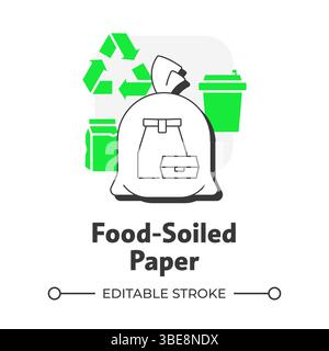 Food soiled paper flat outline concept icon Stock Vector