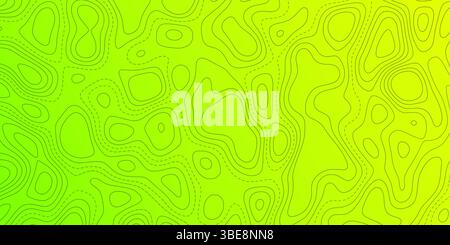 Vibrant contour lines create an abstract landscape design in green hues Stock Vector