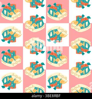 Colorful Sneakers Seamless Pattern Design Stock Vector