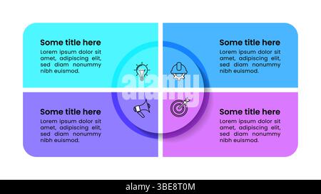 Infographic template with icons and 4 options or steps. Can be used for workflow layout, diagram, banner, webdesign. Vector illustration Stock Vector