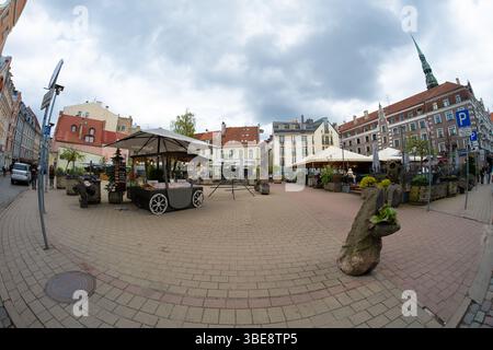 Street view of Riga, Latvia Stock Photo