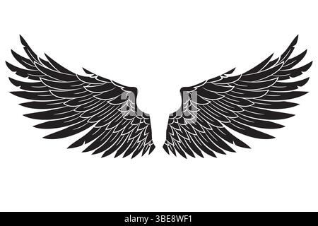 Two spread wings Stock Vector