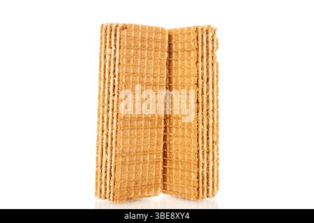 Sweet waffles, close-up, isolated on white background. Stock Photo