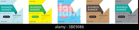 Set of editable square business banner design template and poster for advertisement ,layout, badge, presentation Stock Vector