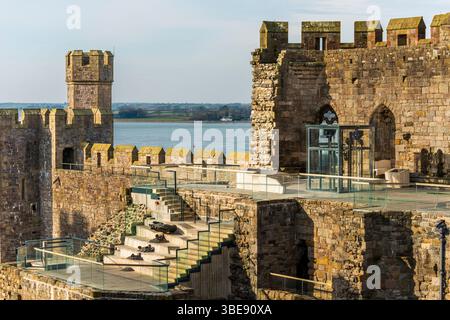 Caernarfon Castle, Gwynedd, Wales, UK Stock Photo