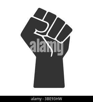 Raised fist icon symbol shape. Justice, revolution, protest logo sign. Vector illustration image. Isolated on white backround. Stock Vector