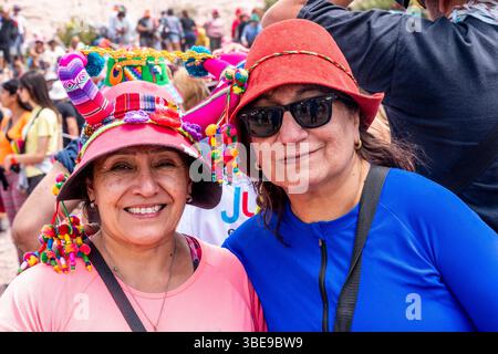 A Portrait Of Two Argentina Revellers At The Carnival In Uquia, Jujuy Province, Argentina. Stock Photo