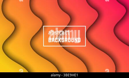 Abstract minimal wave geometric background.  Orange wave layer shape for banner, templates, cards. Vector illustration. Stock Vector